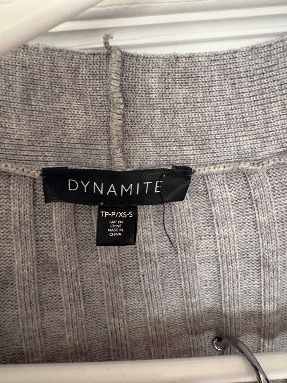 Dynamite Light Gray Ribbed Knit Cardigan - Picture 4 of 8